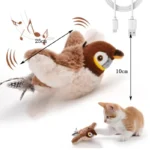 Flying Bird Cat Toy - Rechargeable Plush Flapping & Chirping Pet Toy - Image 4