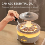 Rain Cloud Humidifier Water Drip with Remote Raindrop Humidifier Rain Cloud Diffuser Mushroon Air Humidifier with Rain Lamp - Image 3