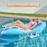 SLOOSH Inflatable Pool Floats Adult - Extreme Comfort Pool Lounge Chair with Detachable Cup Holder, Heavy Duty Lounger Floating Recliner Blow up Floaties Water Floaty Lake Beach Tanning Float - Image 3