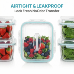 【New Arrival】Vtopmart 6.5L Extra Large and 18 Pack Combo Glass Food Storage Containers with Snap Airtight Lids for Roasting Turkey, Chicken, Baking Casserole, Fruits, Party, BPA Free, Oven Safe, Freezer, Dishwasher Outdoorfun - Image 8