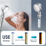 360 Degrees Rotation Turbo Fan Shower Head High Pressure Water Saving Spray Adjustable Showerhead Filters Bathroom Accessories - Image 5