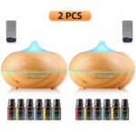 550ml Ultrasonic Aroma Diffuser with Remote Control, 7 LED Light Settings, Whisper-Quiet Operation for Sleep and Relaxation - Image 11