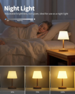 Cordless LED Wood-Grain Small Table Lamp, Waterproof Shower Light with 4000Mah Battery, Portable Rechargeable Touch Dimming Night Light for Bathroom, Outdoor Camping, Kitchen, Patio, Restaurant - Image 6