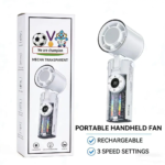 2026 Summer Cooler Pro Handheld Fan - 13,000 RPM, 199 Adjustable Speeds, 4-Color LED, 3-Hour Runtime, Clear Turbo Design, USB-C Fast Charging, 4,000 mAh Protection - Image 9