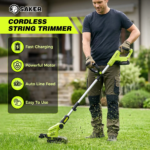 Saker 22V 12-In Cordless Lawn Mower, 3-In-1 Garden Tool (Mower, Trimmer, Edger) with Auto Cord Feed, 2×2.0Ah Batteries, Lightweight for Small to Medium Backyards - Image 2