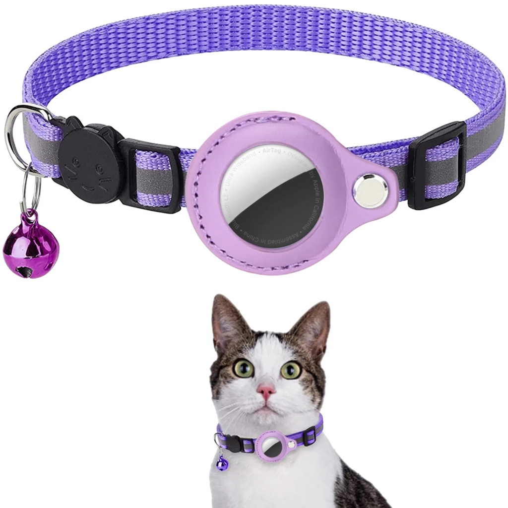 Cat Collar with AirTag Holder | Reflective Breakaway Design