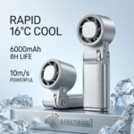 2026 New Upgrade 5-In-1 Ice Fan: Portable Handheld Turbo Fan (0-199 Gear), Battery Operated, Cooling Fan for Summer Football Festivals, Stadium Cheering, Travel & Outdoor Sports. - Image 3