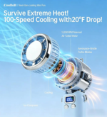 Ice Fan Portable High-Speed ​​Handheld Fan — 100 Adjustable Speed ​​Settings, Foldable Design; Your Ultimate Cooling Companion for Summer Travel, Vacations, and Outdoor Activities. - Image 3