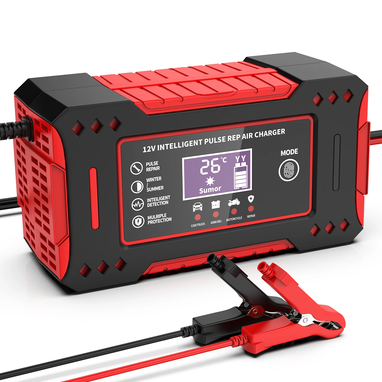 2e8199ad051fd164d828f6afb06c0235.png 6A 12V Intelligent Car Battery Charger Car and Motorcycle Battery Charging Unit Lead-Acid Battery Repair LCD Display - Image 1