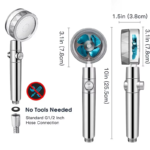 360 Degrees Rotation Turbo Fan Shower Head High Pressure Water Saving Spray Adjustable Showerhead Filters Bathroom Accessories - Image 4