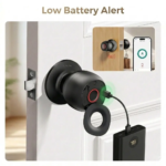LNDU D500 Smart Fingerprint Door Knob with APP Control, Biometric Keyless Entrance Door Lock with 3 Modes (Privacy/Passage/Auto-Lock), 0.3S Fast Unlock, 100 Fingerprints, Type-C Emergency Charge for Bedroom, Office, Home - Image 7