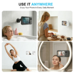Waterproof Box Speaker, Bathroom Waterproof360 Rotating Touch Screen, Bluetooth Speaker,Watch Movies, Listen to Music, Phone Holderbluetooth Speaker Audio Shower TV Holder,Swimming Pool, Kitchen, Bathroom, Sink - Image 7