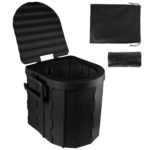 Travel Bucket Toilet Seat Portable Folding Toilet with Lid Emergency Toilet Car Folding Toilets Camping Toilet