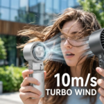 2026 New Upgrade 5-In-1 Ice Fan: Portable Handheld Turbo Fan (0-199 Gear), Battery Operated, Cooling Fan for Summer Football Festivals, Stadium Cheering, Travel & Outdoor Sports. - Image 6