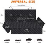 Premium Waterproof Dog Car Seat Cover - Non-Slip Back Seat Protector for Dogs, Fits Most Cars, Trucks, and SUVs with Middle Armrest Access - Black - Image 3