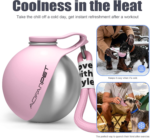 Portable Dog Water Bottle 10Oz Stainless Steel Travel Dog Water Dispenser with Bowl No-Spill Puppy Water Bottle for Walking Hiking Small Dog Water Bottle - Image 7