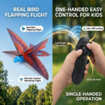 EFFUN RC Flying Bird Remote Control Aircraft for Kids, 2.4Ghz, Real Flapping Wings, Crash Resistant, Bionic Flight, Outdoor Kids Stuff, Gifts, Drone, RC Flying Toys,Toys for Boys ο»Ώ Durable - Image 2
