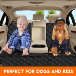 Premium Waterproof Dog Car Seat Cover - Non-Slip Back Seat Protector for Dogs, Fits Most Cars, Trucks, and SUVs with Middle Armrest Access - Black - Image 2