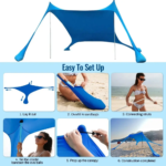Beach Tent - Portable Sunshade Canopy - Outdoor Sunshade Tent with Sandbags - Sunshade Tent in Portable One-Piece Form - Available in Stock - Image 9