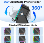 (Upgraded)5 in 1 Auto-Induction 5000Mah Wireless Induction Speaker 8 RGB Lights HIFI Sound Portable Bluetooth Phone Holder Gifts - Image 6