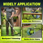 Saker 22V 12-In Cordless Lawn Mower, 3-In-1 Garden Tool (Mower, Trimmer, Edger) with Auto Cord Feed, 2×2.0Ah Batteries, Lightweight for Small to Medium Backyards - Image 7