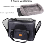 Portable Soft-Sided Cat and Small Dog Carrier, Airline Approved Travel Bag with Shoulder Strap, Removable Mat, and Pet Bowl - Image 6