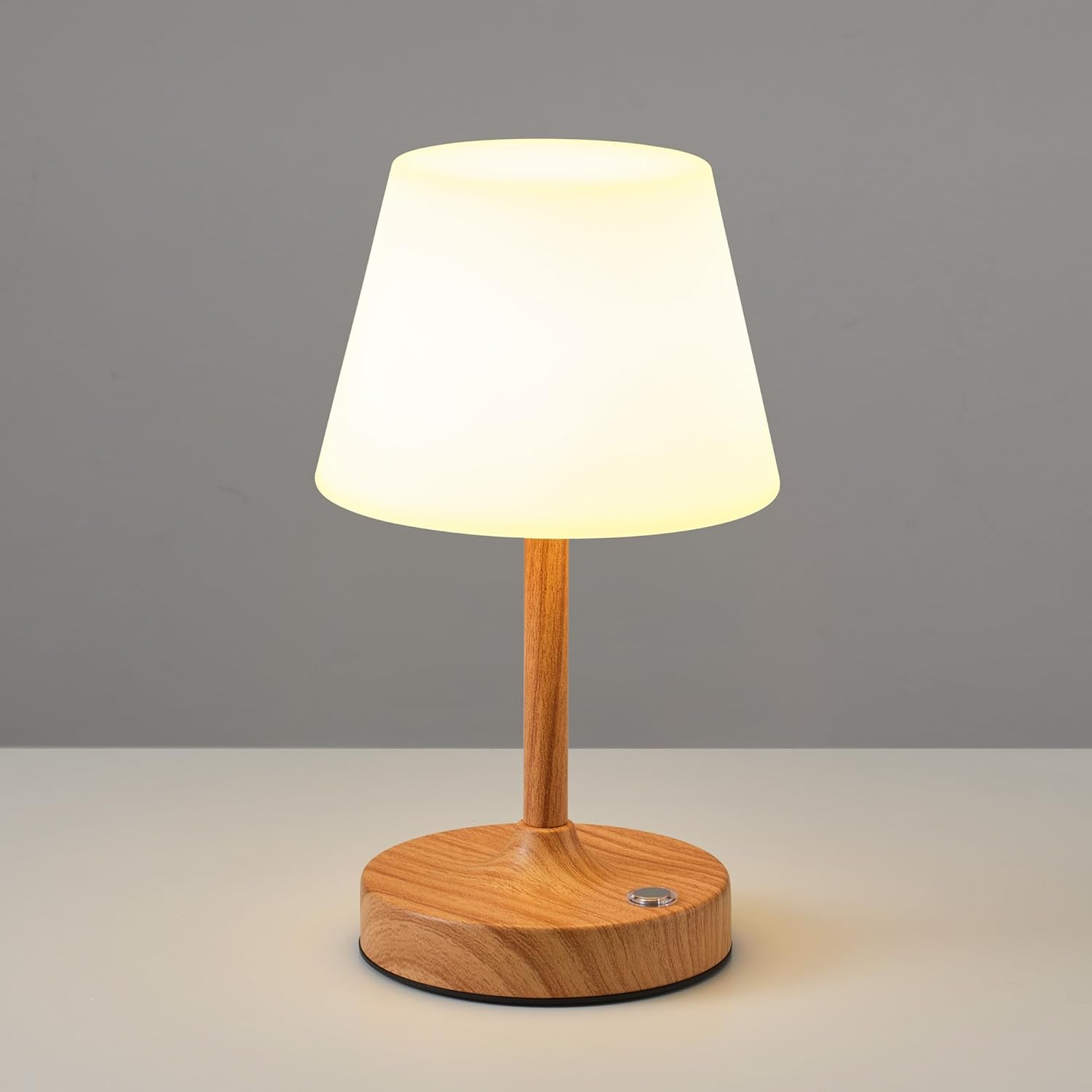 4b7549deadbb7e13601d492a394c3e84-3.png Cordless LED Wood-Grain Small Table Lamp, Waterproof Shower Light with 4000Mah Battery, Portable Rechargeable Touch Dimming Night Light for Bathroom, Outdoor Camping, Kitchen, Patio, Restaurant - Image 1