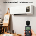 All-Season Compact Wall Mount Fan, Quiet Low Noise Heating Cooling Wall Fan, Space Saving Indoor Airflow Wall Fan, Versatile Year-Round Comfort Fan for Bedroom, Living Room, Home and Household Daily Use