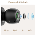 LNDU D500 Smart Fingerprint Door Knob with APP Control, Biometric Keyless Entrance Door Lock with 3 Modes (Privacy/Passage/Auto-Lock), 0.3S Fast Unlock, 100 Fingerprints, Type-C Emergency Charge for Bedroom, Office, Home - Image 3