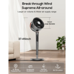 Sunspire Large Fan for Bedroom, 120° Oscillating Standing Fan, 85Ft Air Circulator with Remote, DC Motor Quiet Floor Fans, Adjustable Height, 12 Speeds, 5 Modes, 12H Timer - Image 2