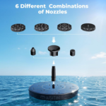 Solar Bird Bath Fountain with 6 Nozzles, Solar Powered Floating Water Fountain Pump for Bird Bath, Pond, Pool, Garden, Fish Tank and Outdoor - Image 8
