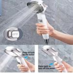 4 Modes Adjustable High Pressure Shower Head with Switch on off Button Sprayer Water Saving Shower Nozzle Filter for Bathroom - Image 7