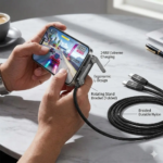 Invisible Holder Charger Cable with Stand, Super Fast Charging 2-In-1 Fast Charging Cord & Phone Stand for Gaming, Office, Car Travel, Compatible with Type-C Charging Cable Black - Image 9