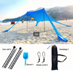 Beach Tent - Portable Sunshade Canopy - Outdoor Sunshade Tent with Sandbags - Sunshade Tent in Portable One-Piece Form - Available in Stock