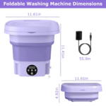Foldable Mini Washing Machine - 3 Modes Portable Washer with Drain Basket for Underwear, Socks & Baby Clothes - Image 6