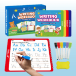 Reusable Learn-To-Write Workbook – Spiral-Bound Preschool Pen Control Tracing Book with Marker & Eraser, Reusable Letter & Number Practice for Kids Ages 3-6, 38 Pages of Lines, Shapes, Letters & Numbers - Image 4