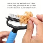 Pet Detangling Comb, Double-Sided Grooming Brush for Dogs & Cats, One-Click Clean Undercoat Rake for Shedding Mats - Image 10