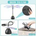 2/3Pcs Fly Fans for Tables Effective Fly Repellent Fan Keeps Flies Away with Soft Blades USB Picnic BBQ Party Fly Fans - Image 3