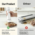 Vacuum Sealer for Food with Visual Water Storage Tank, Handheld Saver Vacuum Sealer Machine With10 Reusable Bags for 5X Preservation & Fresh - Image 3