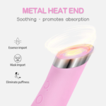 Facial Cleansing Brush, Rechargeable Silicone Face Scrubber with Heat Massage End, Vibrating Exfoliator Scrubber for Deep Cleaning, Waterproof Face Brush for Women and Men (Pink) - Image 3