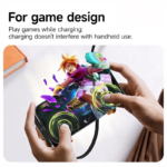 240W Supercharge 2-In-1 Detachable Type-C Charging Cable, Zinc Alloy Silicone Cable with Rotating Invisible Stand, Single-Head Extend Charger for Apple & Samsung Smartphones, Ideal for Gaming & Car Use - Image 6