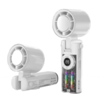 2026 Summer Cooler Pro Handheld Fan - 13,000 RPM, 199 Adjustable Speeds, 4-Color LED, 3-Hour Runtime, Clear Turbo Design, USB-C Fast Charging, 4,000 mAh Protection - Image 4