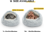 Cozy Plush Hooded Cat Bed, Indoor/Outdoor, Self-Warming Cave, Removable Washable Non-Slip Bottom - Image 6