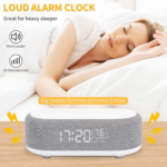 4In1 Alarm Clock with Wireless Charging Wireless Speaker Night Light & Temperature Display – Customized Sleep-Wake Routine Alarm Clock for Heavy Sleepers (Gray) - Image 4