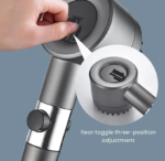 High Pressurized Filter Shower Head 3-Mode Adjustable Spray with Massage Brush Rain Faucet Bathroom Accessories - Image 7