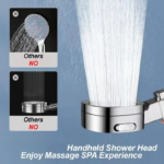 4 Modes Adjustable High Pressure Shower Head with Switch on off Button Sprayer Water Saving Shower Nozzle Filter for Bathroom - Image 4