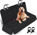 Premium Waterproof Dog Car Seat Cover - Non-Slip Back Seat Protector for Dogs, Fits Most Cars, Trucks, and SUVs with Middle Armrest Access - Black