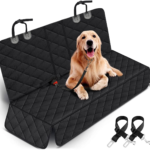 Premium Waterproof Dog Car Seat Cover - Non-Slip Back Seat Protector for Dogs, Fits Most Cars, Trucks, and SUVs with Middle Armrest Access - Black