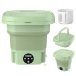 Foldable Mini Washing Machine - 3 Modes Portable Washer with Drain Basket for Underwear, Socks & Baby Clothes - Image 2