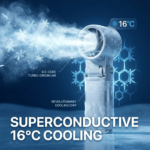 2026 New Upgrade 5-In-1 Ice Fan: Portable Handheld Turbo Fan (0-199 Gear), Battery Operated, Cooling Fan for Summer Football Festivals, Stadium Cheering, Travel & Outdoor Sports. - Image 4